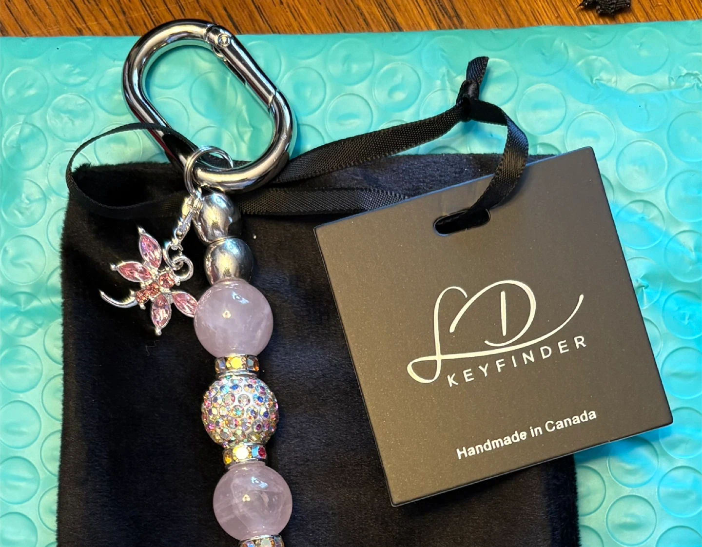 ✨✨ Pretty in Pink Beaded Keychain - photo 2