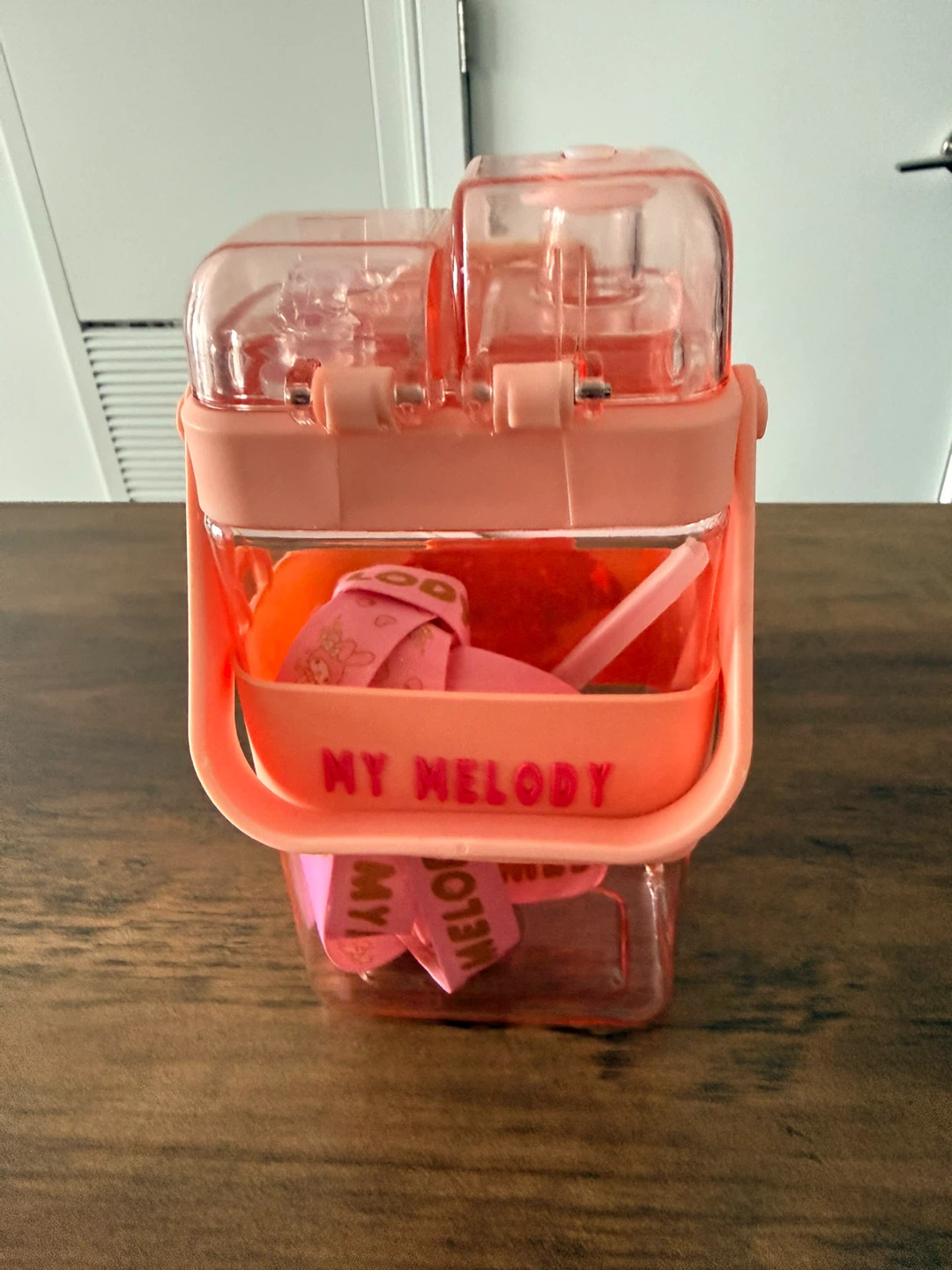 My Melody Pink Water Bottle with Straw - photo 2