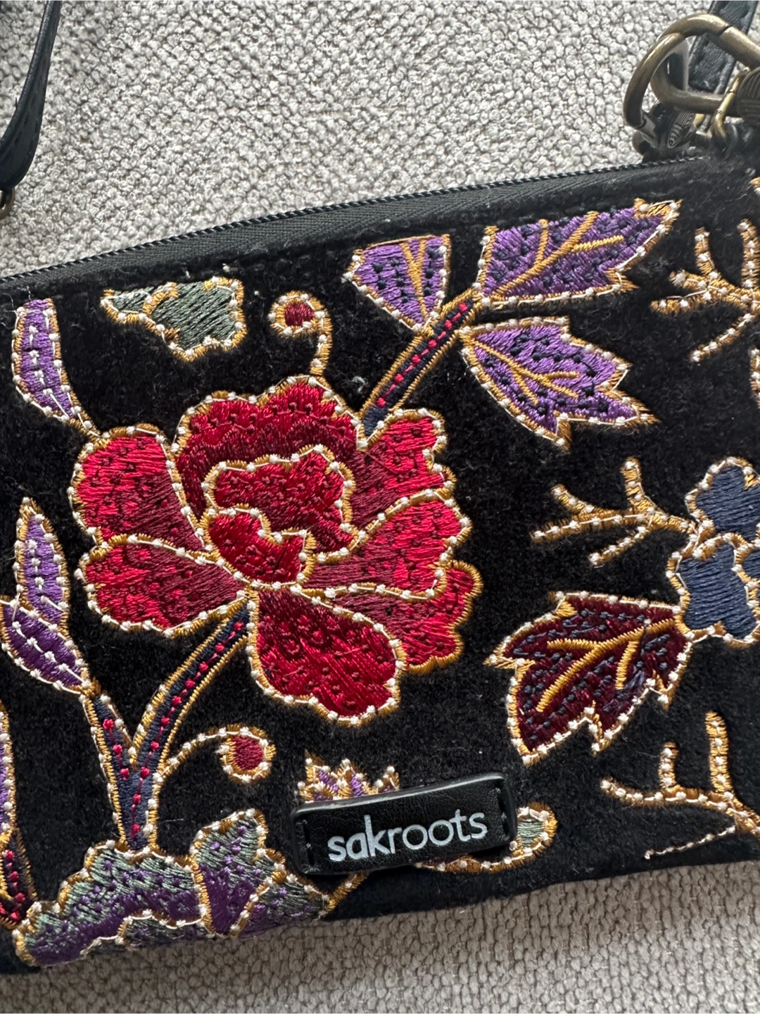 Sakroots Embroidered Wallet Crossbody Bag