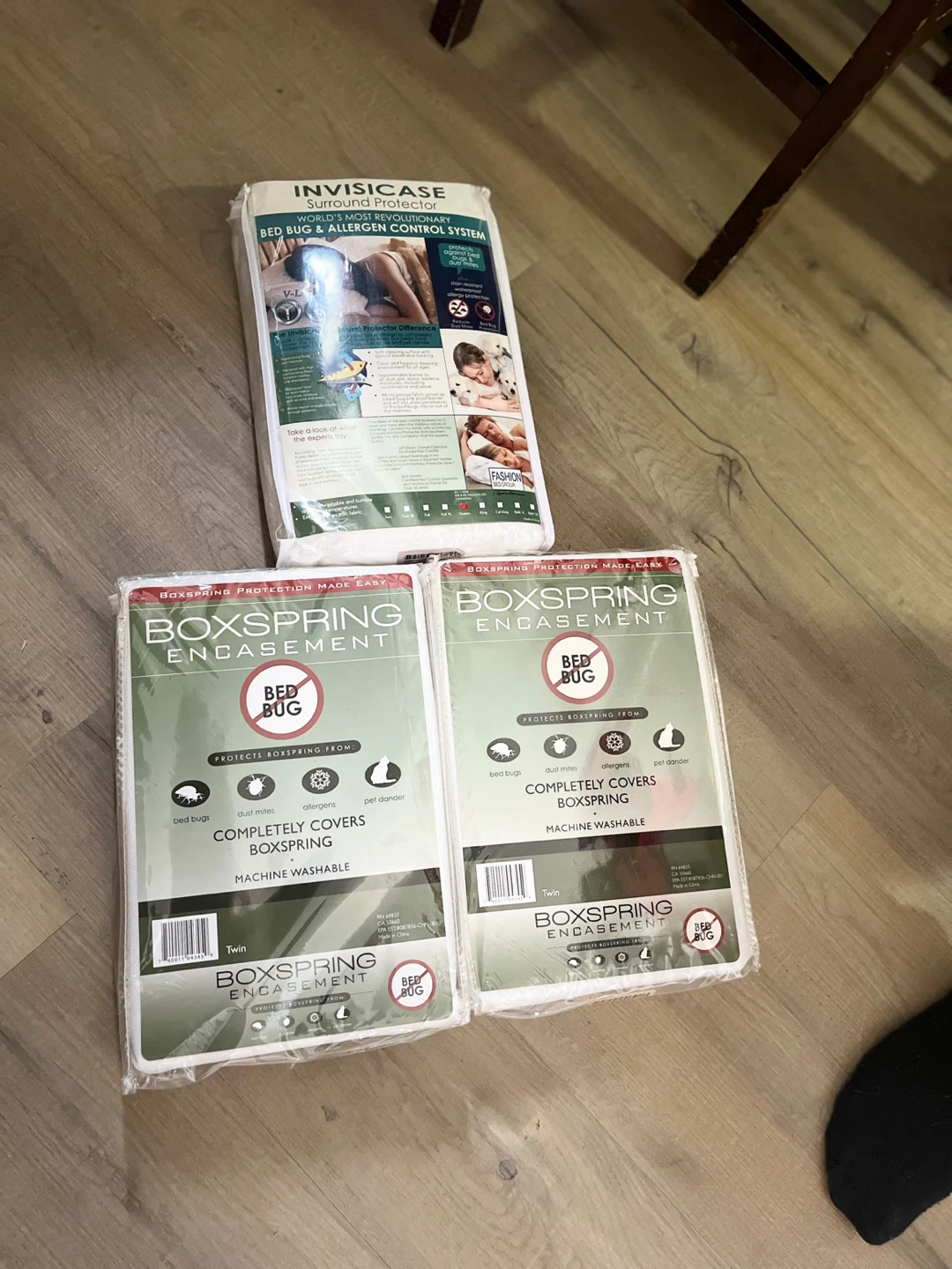 Boxspring Encasement Twin Bed Bug & Allergen Protector (2 Pack)