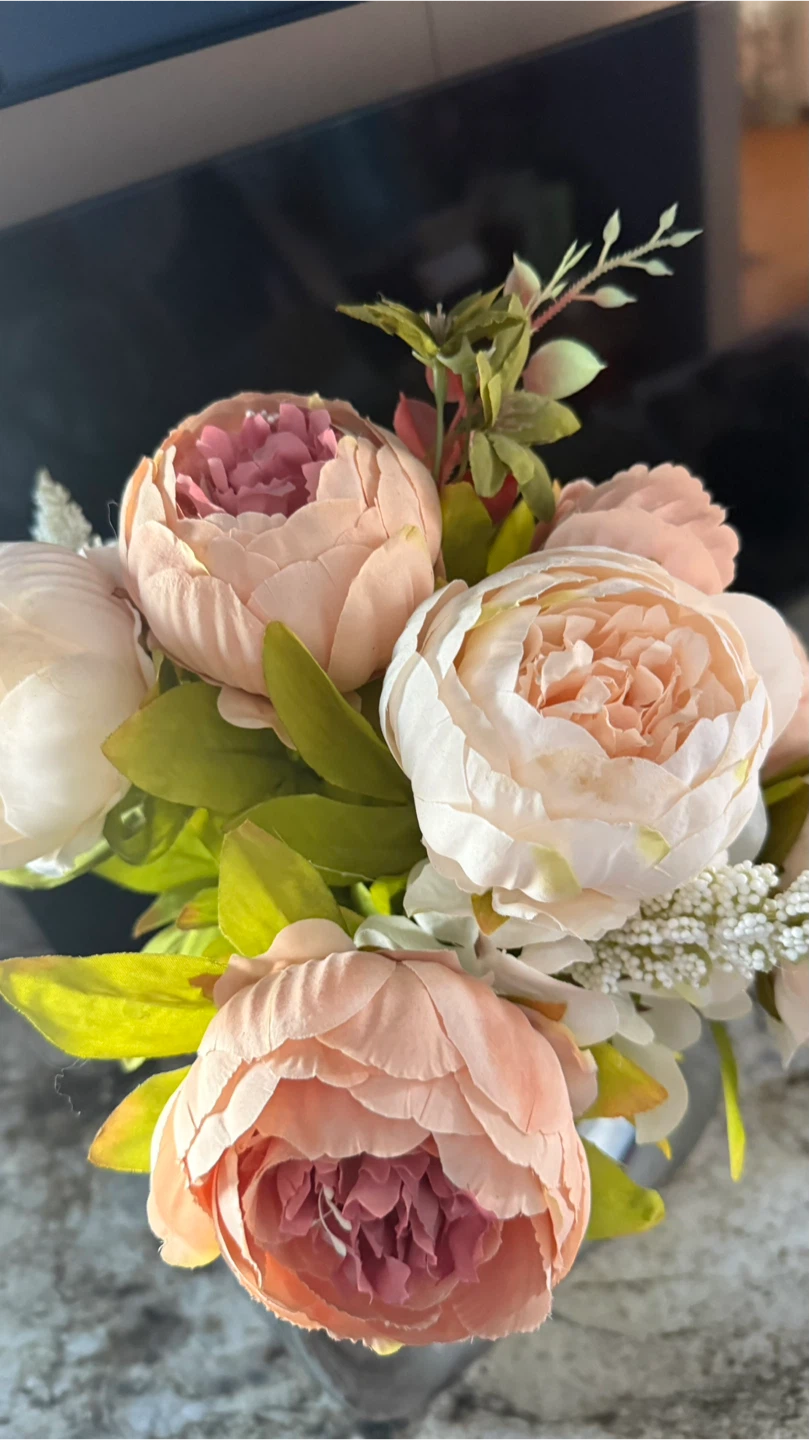 Artificial Flower Arrangement in Silver Vase - photo 4