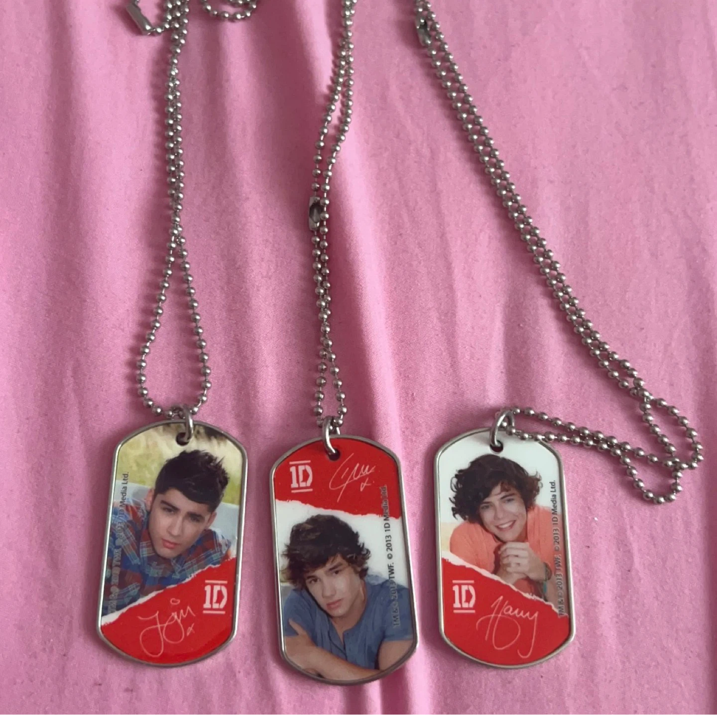 One Direction Dog Tag Necklaces (Zayn, Niall, Harry)