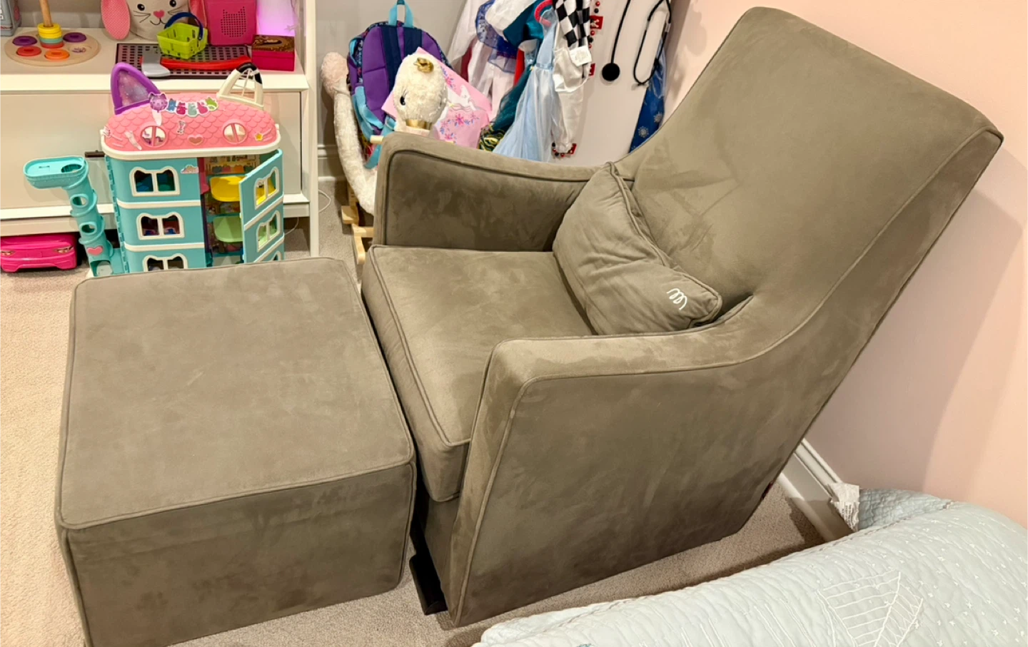 Monte Luca Glider Chair and Ottoman Set - dark gray - photo 2