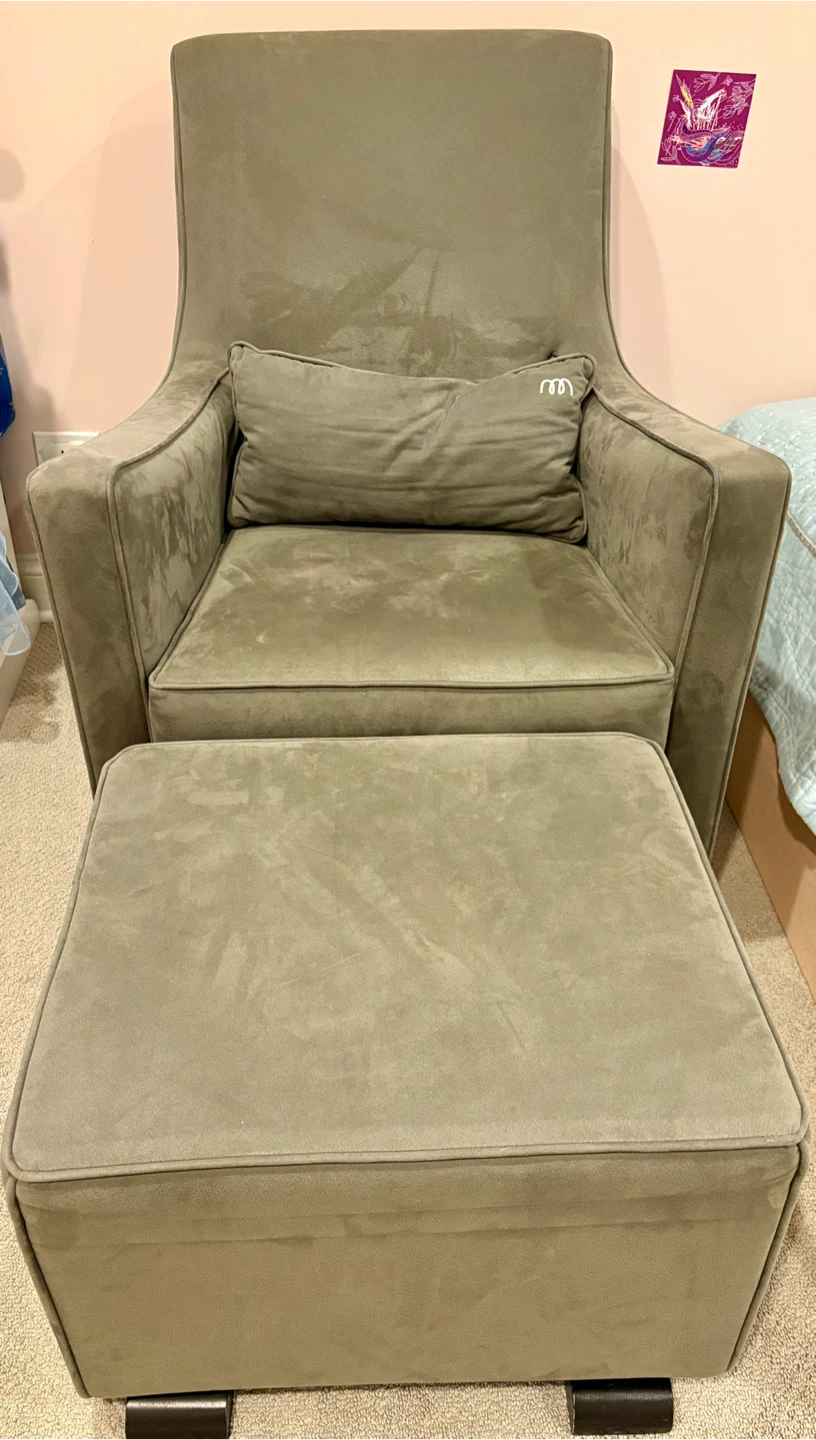 Monte Luca Glider Chair and Ottoman Set - dark gray