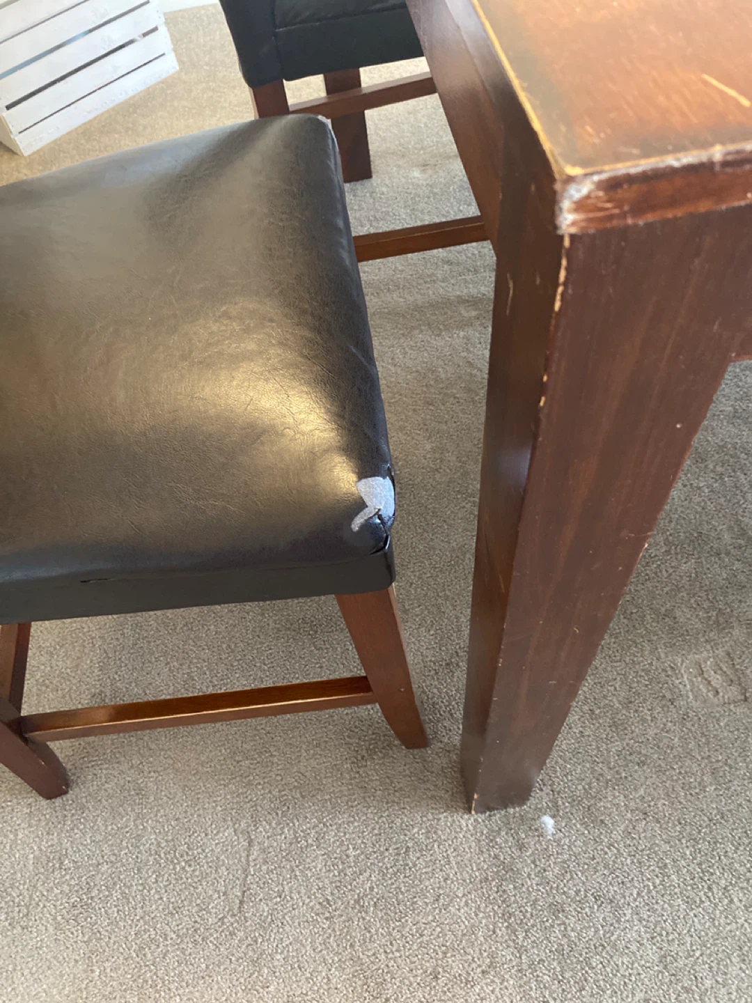 Dark Wood Dining Table Set with 4 Chairs - photo 3