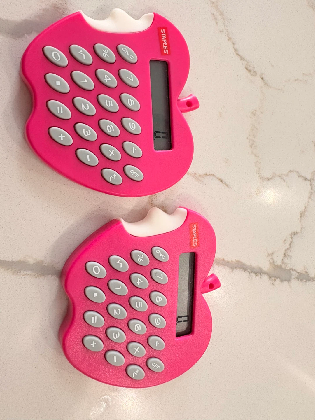 Magnetic Pink Apple Calculators for fridge - Set of 2; $5 each