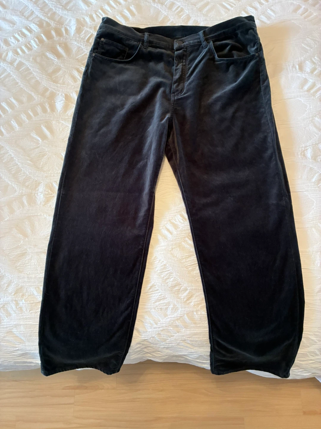 Massimo Dutti Black Velour Pants - Size 12
