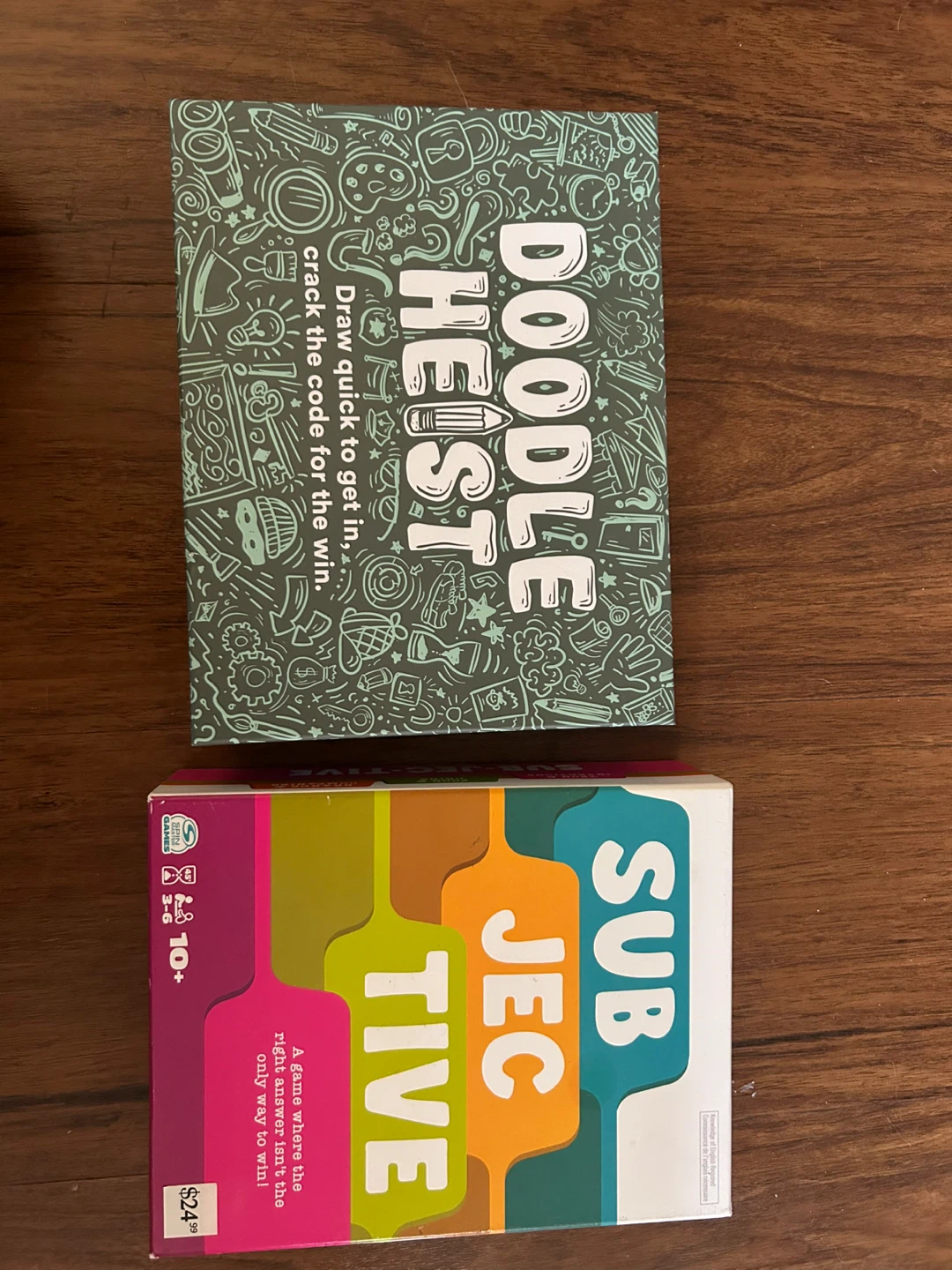 Fun Board Games: DOODLE HEIST and SUBJECTIVE