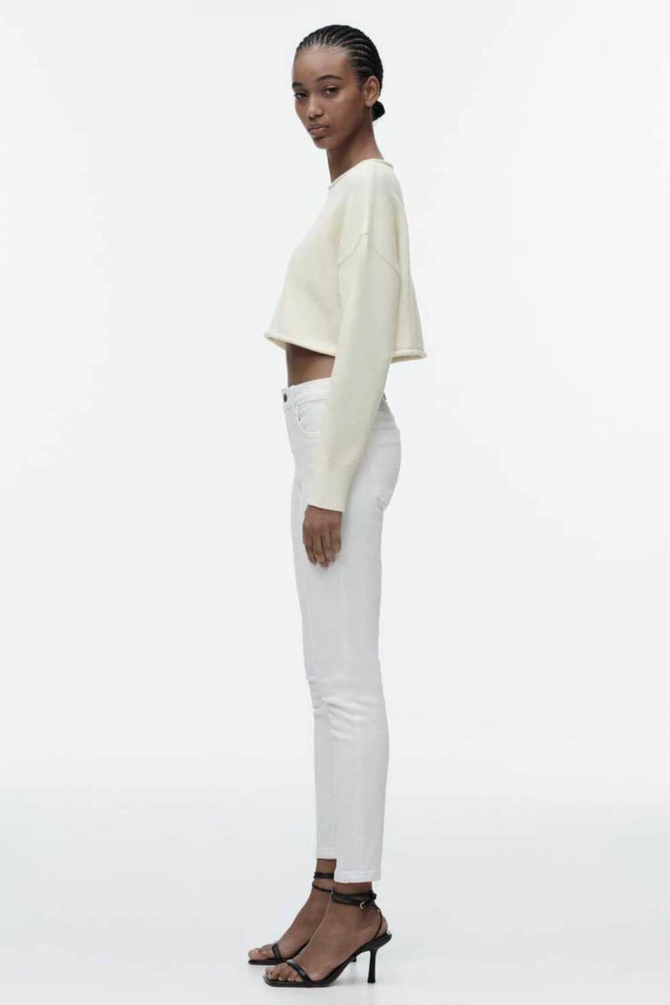 Zara Low Rise White Skinny Jeans - photo 4