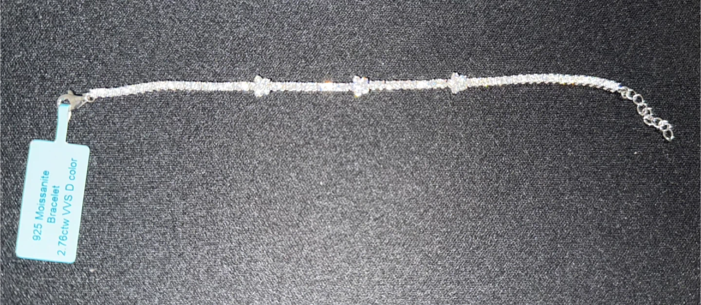 Genuine Moissanite Flower Cluster Tennis Bracelet