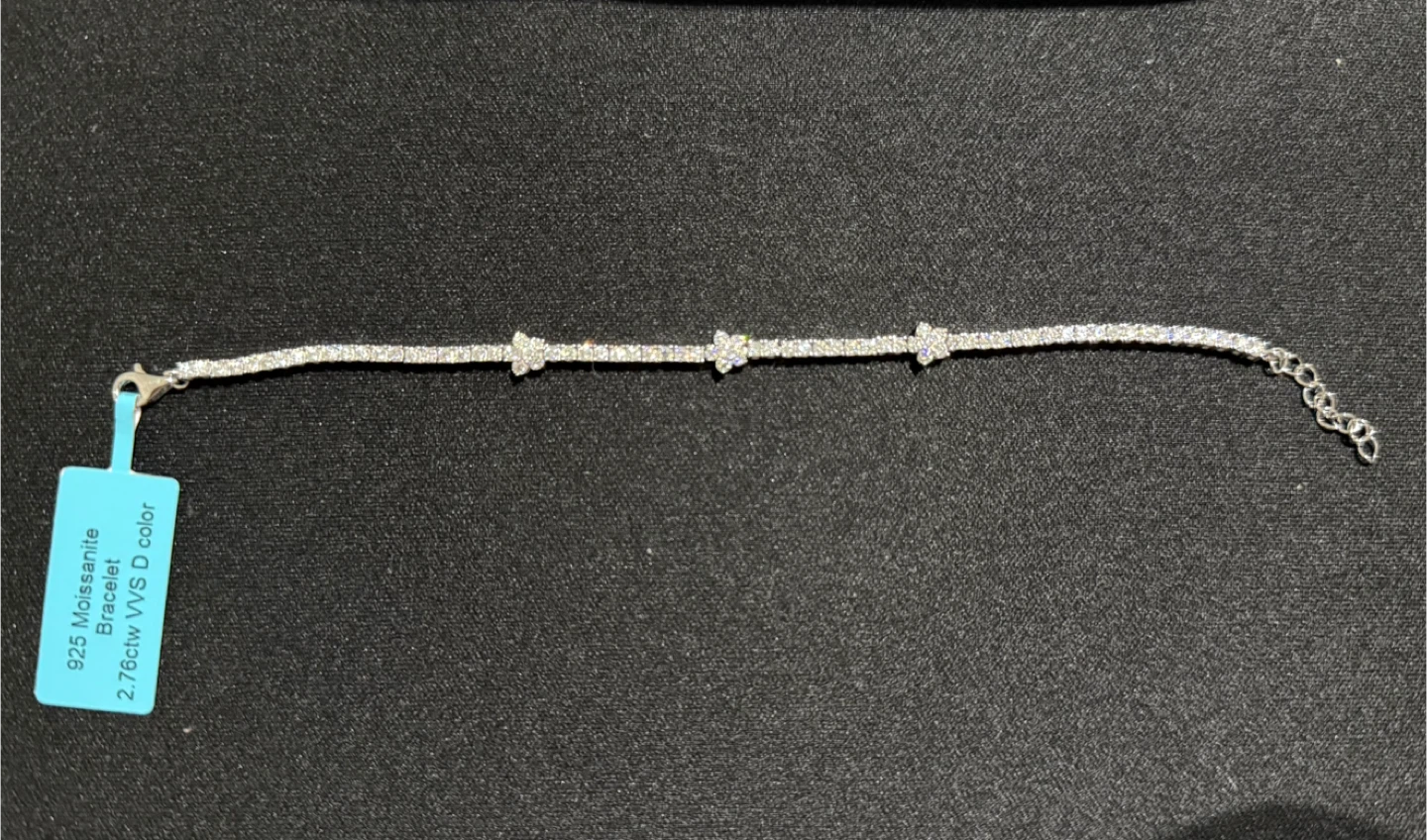 Genuine Moissanite Flower Cluster Tennis Bracelet - photo 2