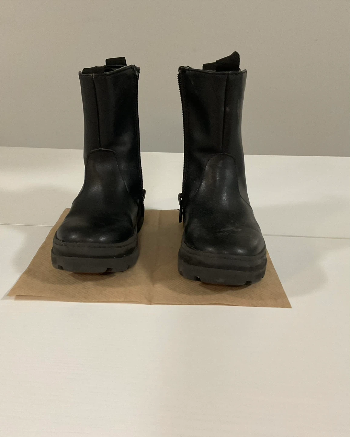 Kids' Black Faux Leather Boots - photo 2