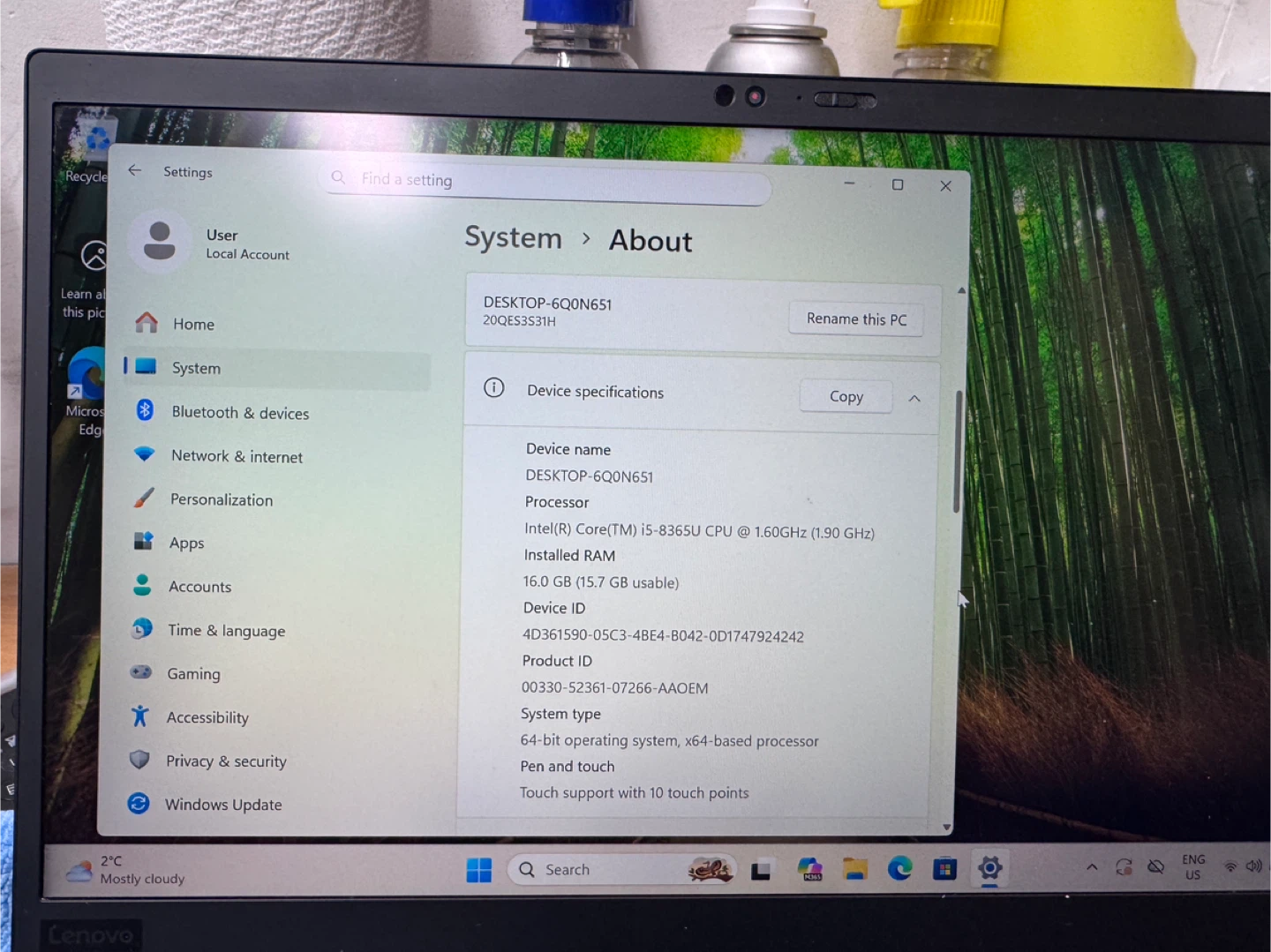 Lenovo ThinkPad X1 Laptop - Intel i5-8365U, 16GB RAM, 238GB SSD - photo 4
