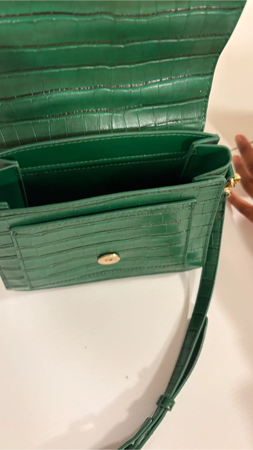 Green Crocodile-Embossed Mini Top-Handle Bag - photo 3