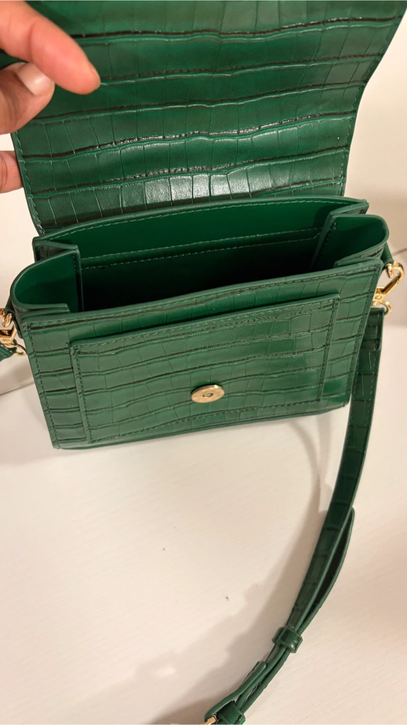 Green Crocodile-Embossed Mini Top-Handle Bag - photo 2