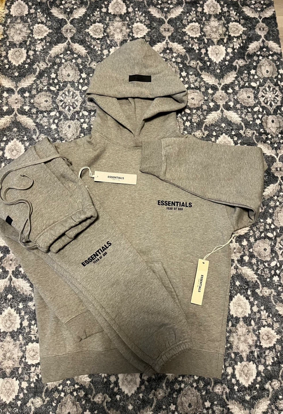 Essentials Fear of God Grey Hoodie and Sweatpants Set