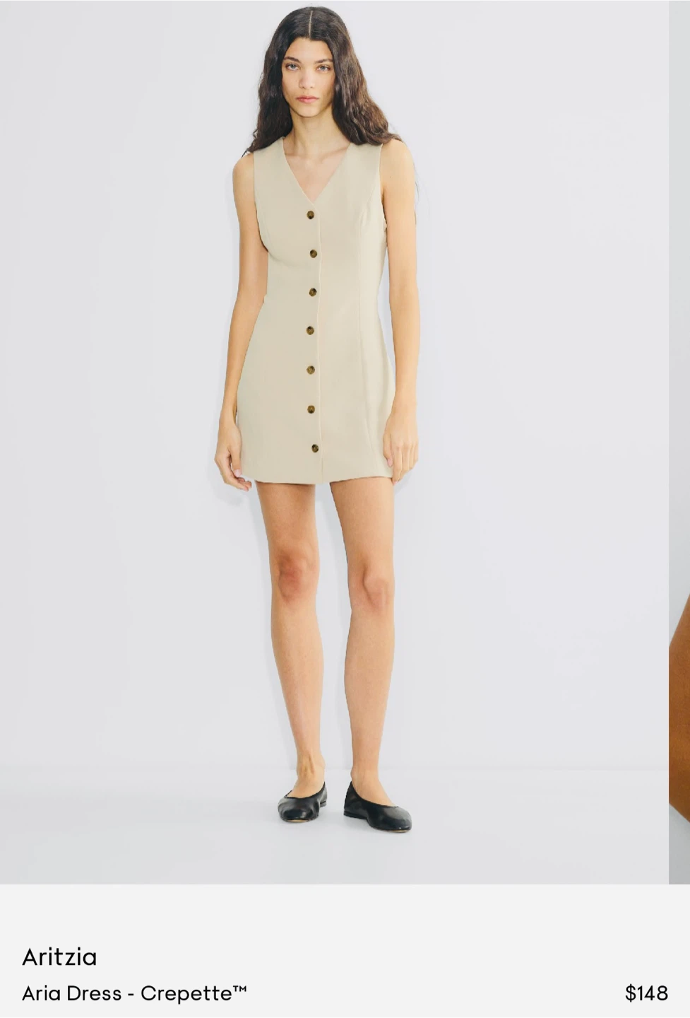 Aritzia Aria Dress - Crepette™ Marcona Beige $120 - photo 2