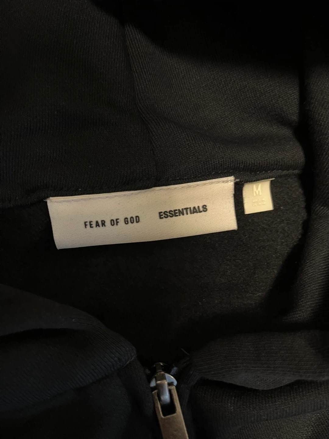 Fear of God Essentials Black Zip-Up Hoodie - Size M - photo 5