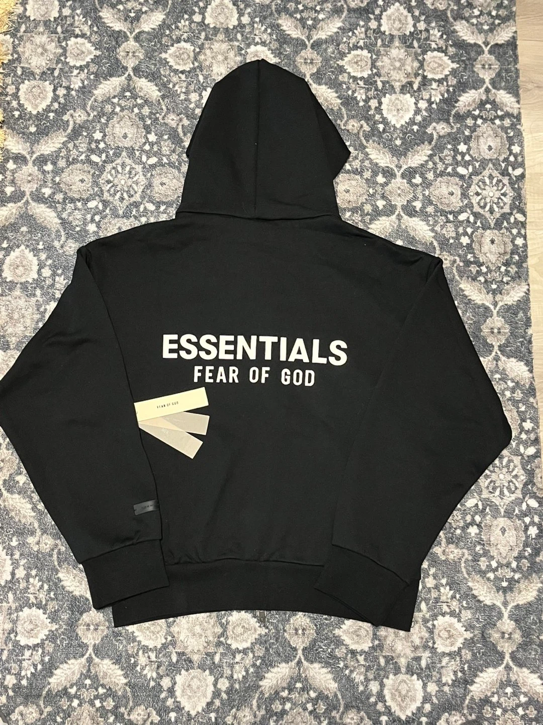 Fear of God Essentials Black Zip-Up Hoodie - Size M - photo 2