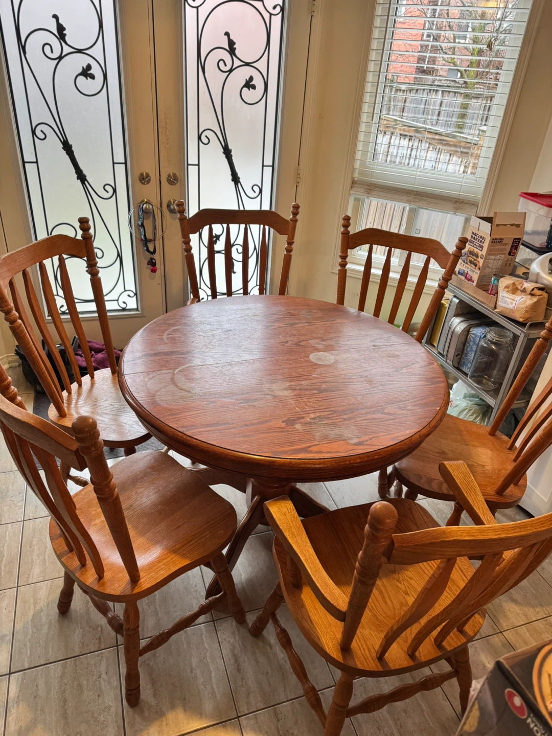 🌱Solid Oak Dining Table with 6 Oak Chairs🌱