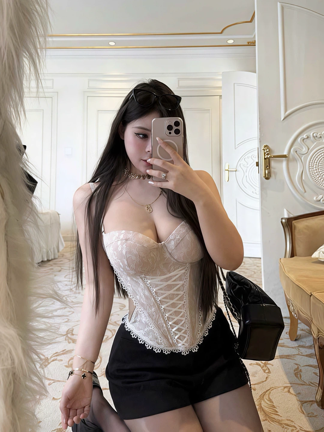 White Lace Corset Top