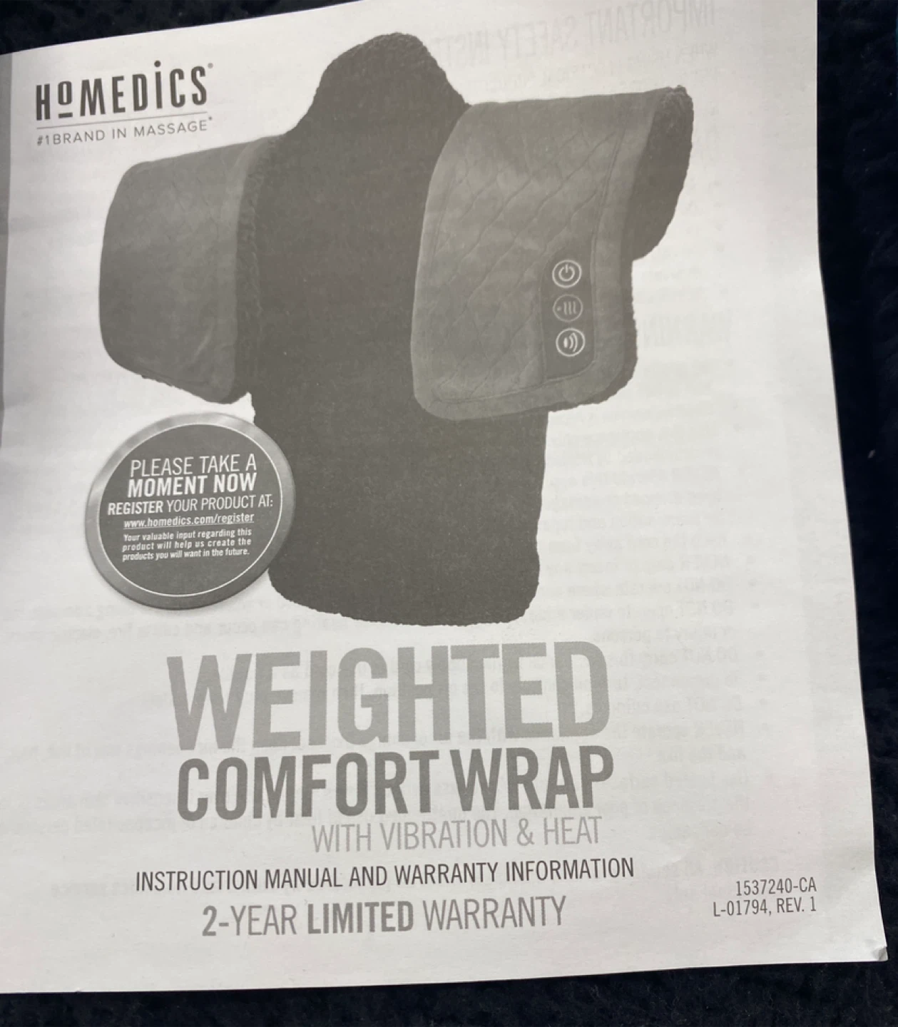 Weighted Comfort Wrap