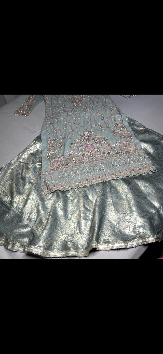 Designer Pakistani Dress Grey Color - photo 3