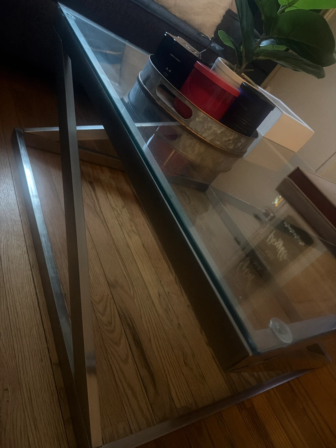 Modern Glass and Metal Coffee Table - photo 2