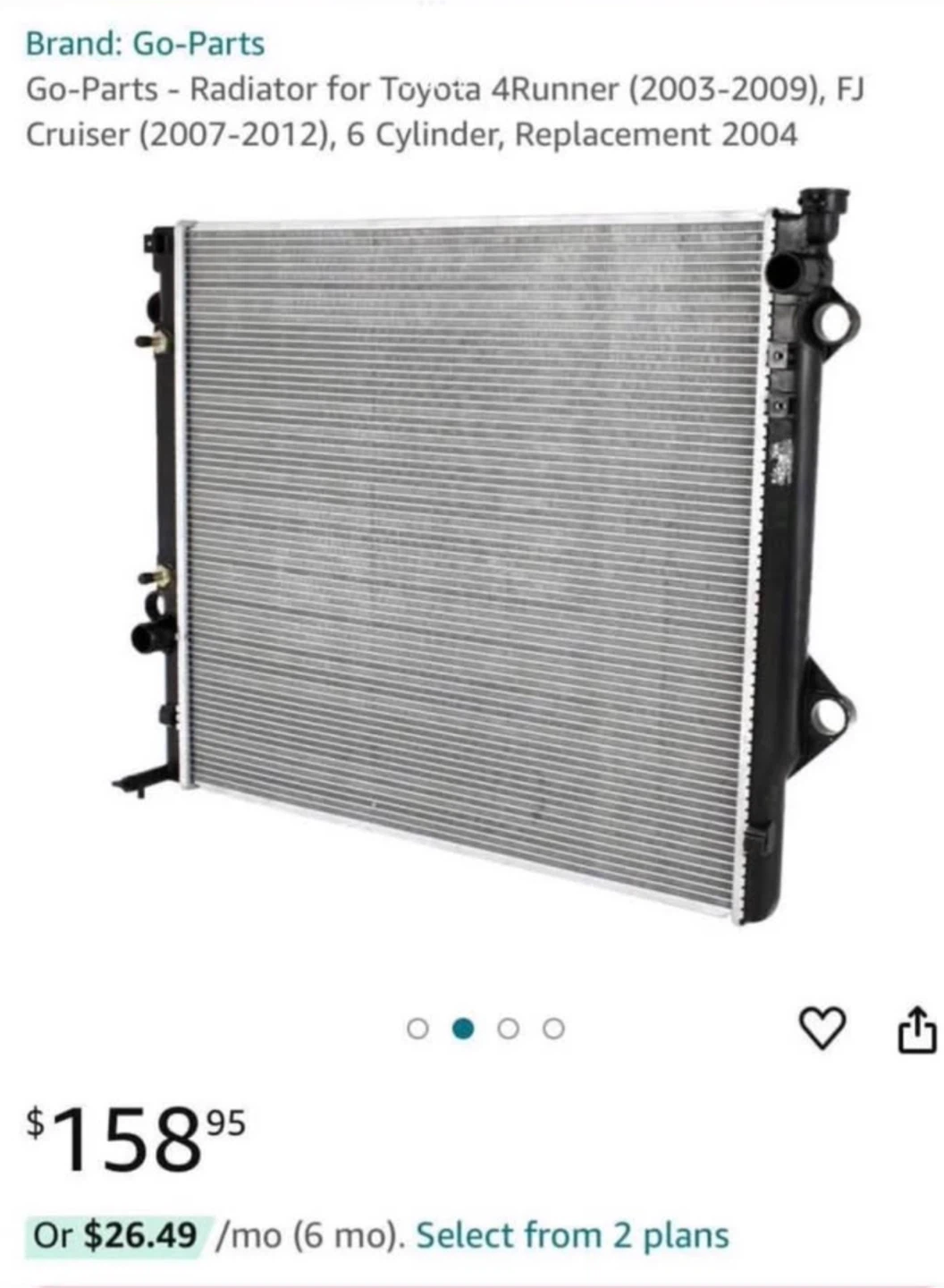 Toyota 4 Runner / FJ Radiator - photo 5