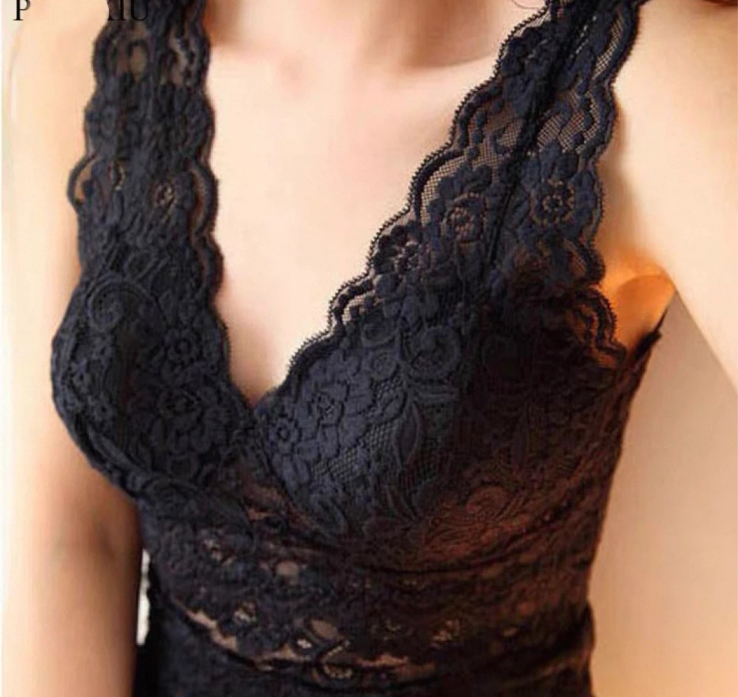 Black Lace V-Neck Camisole