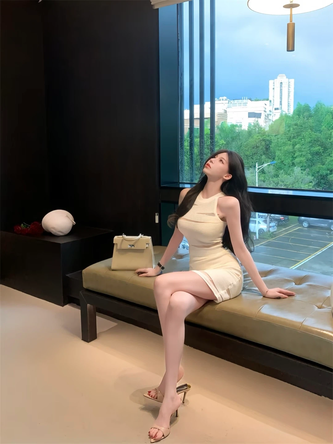 White Sleeveless Knit Mini Dress - photo 5