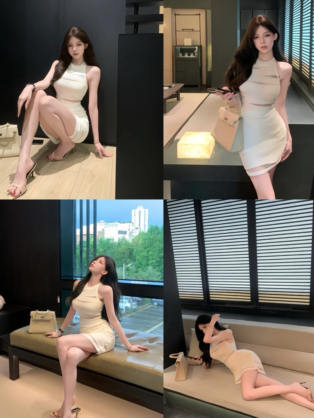 White Sleeveless Knit Mini Dress