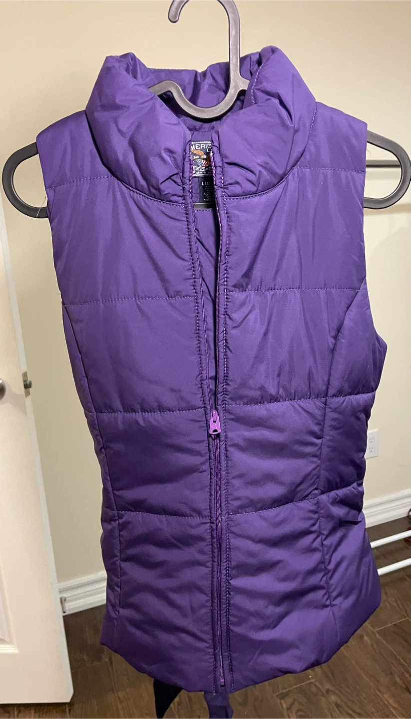 American Apparel Puffer Vest - Purple - L