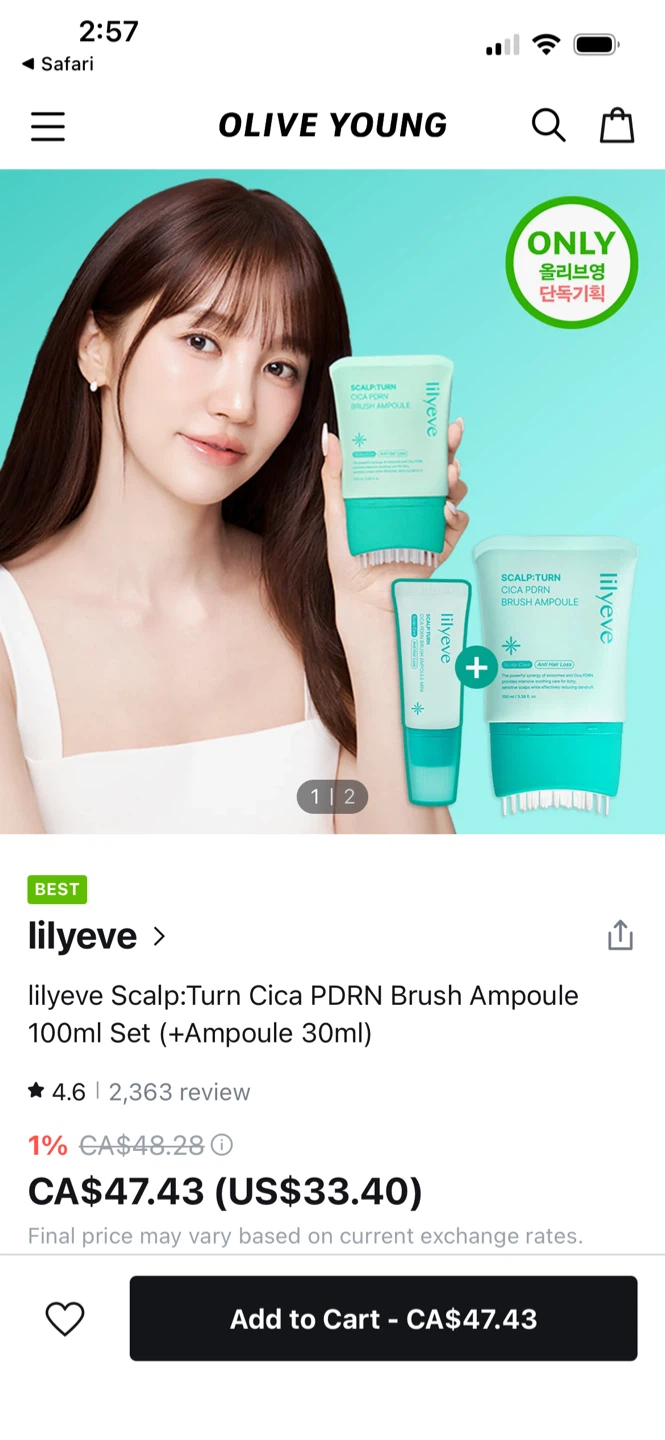 lilyeve Scalp:Turn Cica PDRN Brush Ampoule  30ml - photo 2