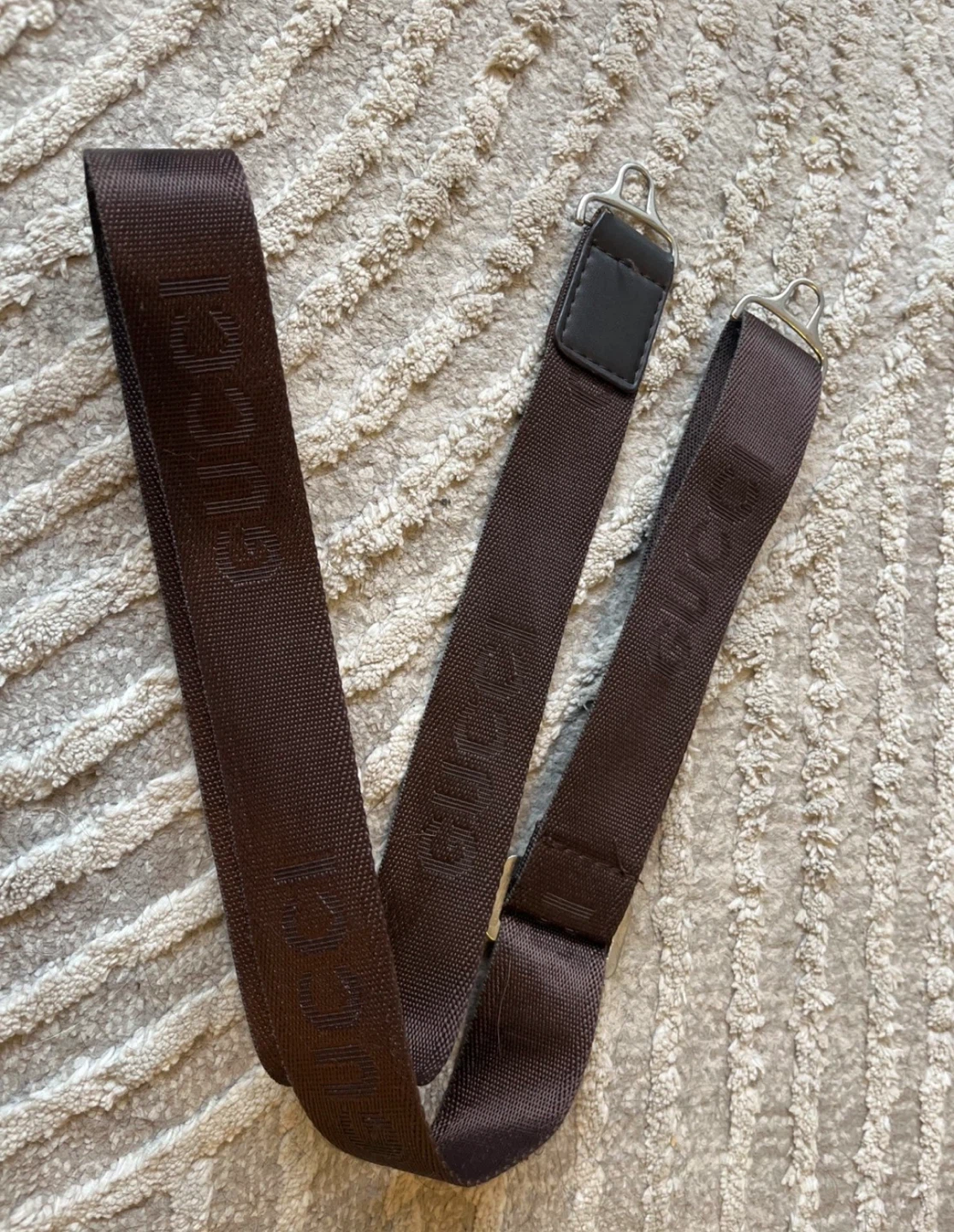 Brown Gucci inspo Strap with Silver Clips