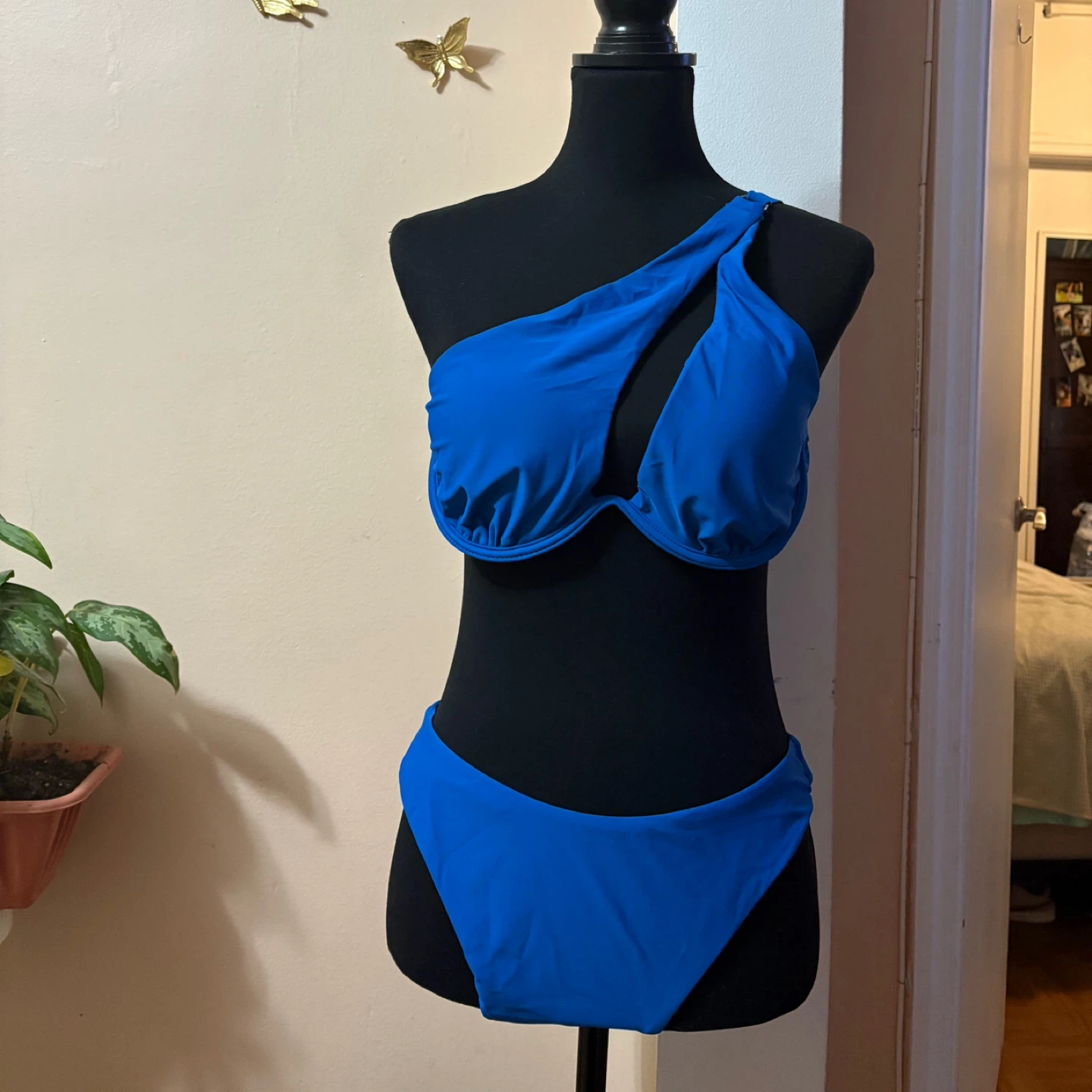 Zaful Blue One-Shoulder Bikini Set - Size L - photo 2
