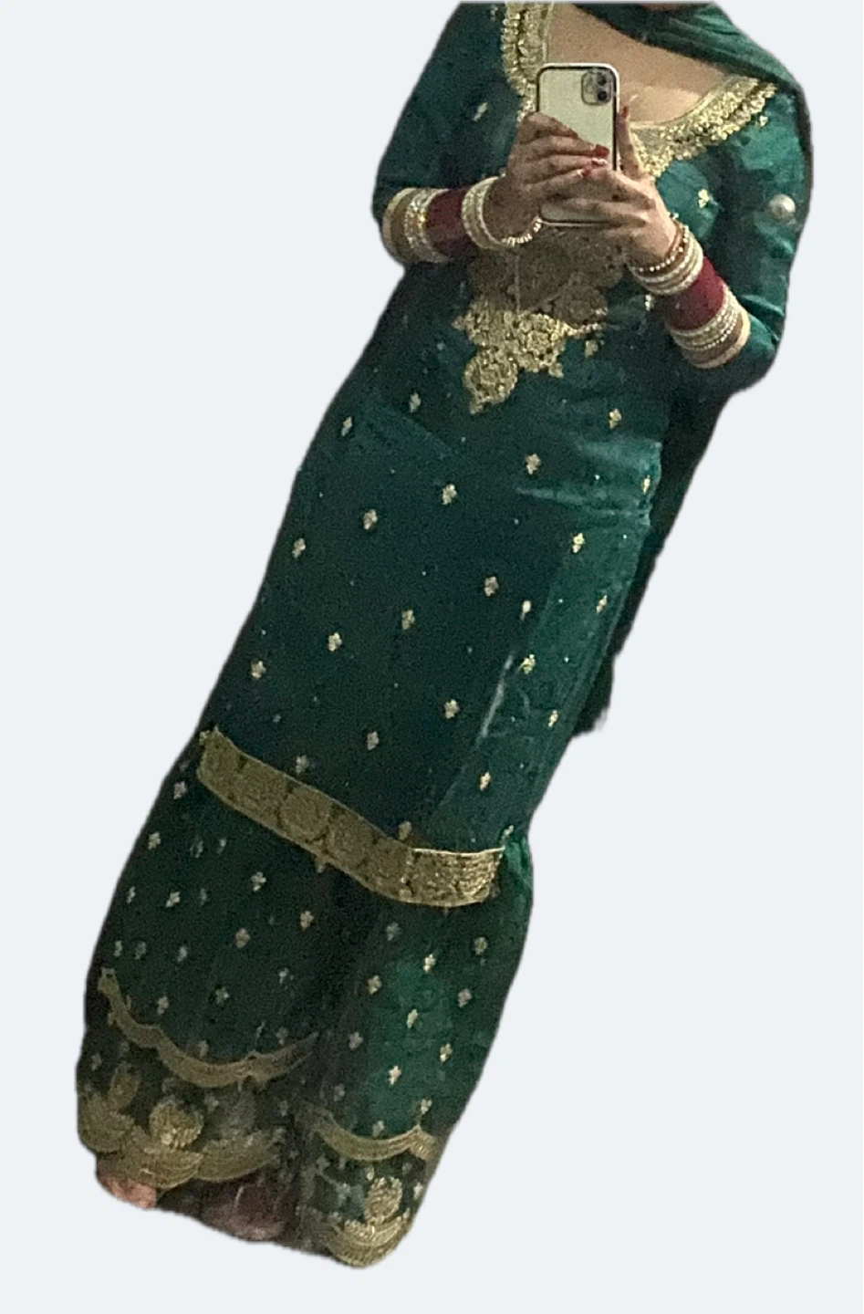 Green Embroidered Salwar Kameez with Dupatta