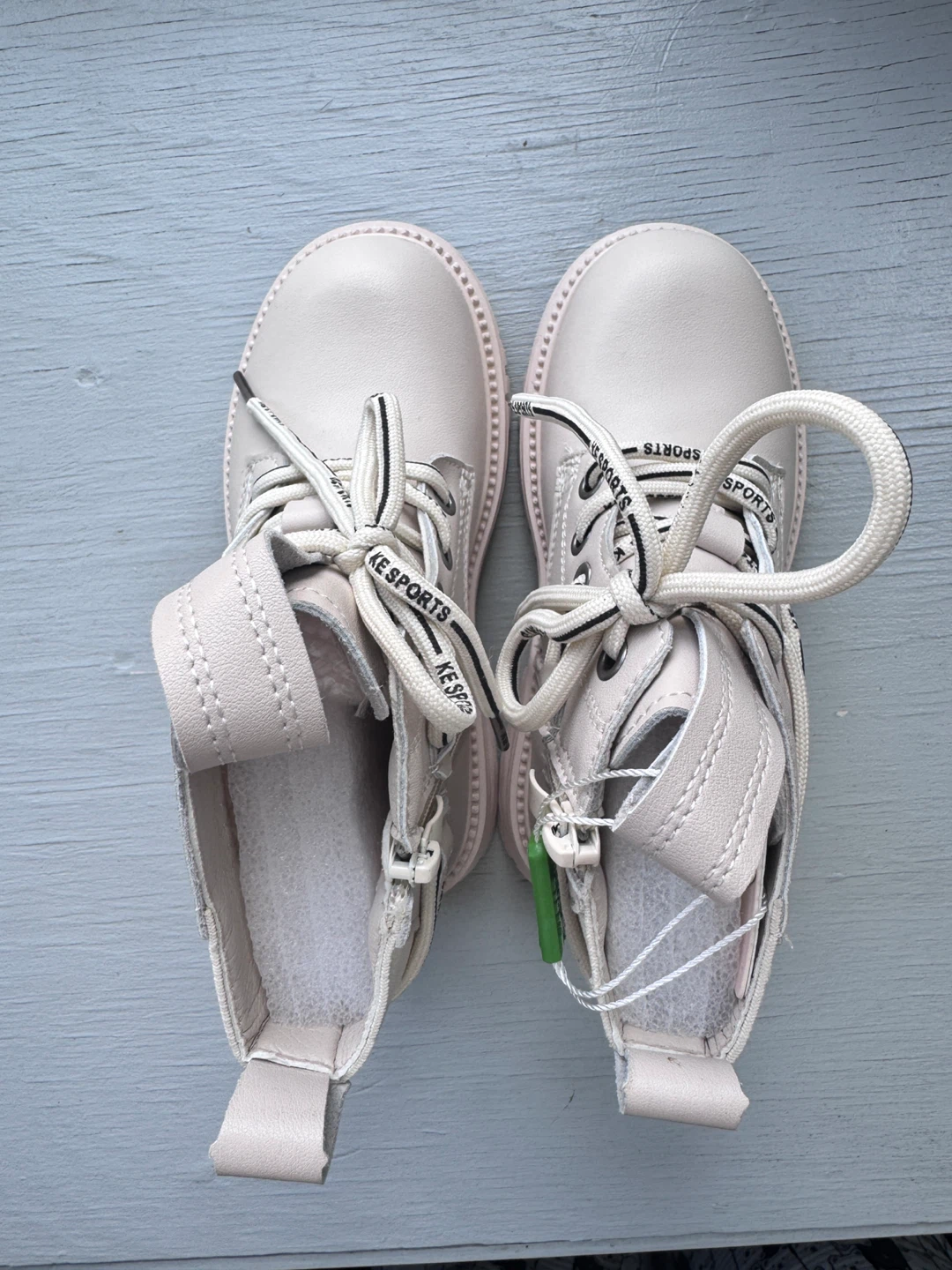 Cream Fleece-lined Martin Boots (kids 11)