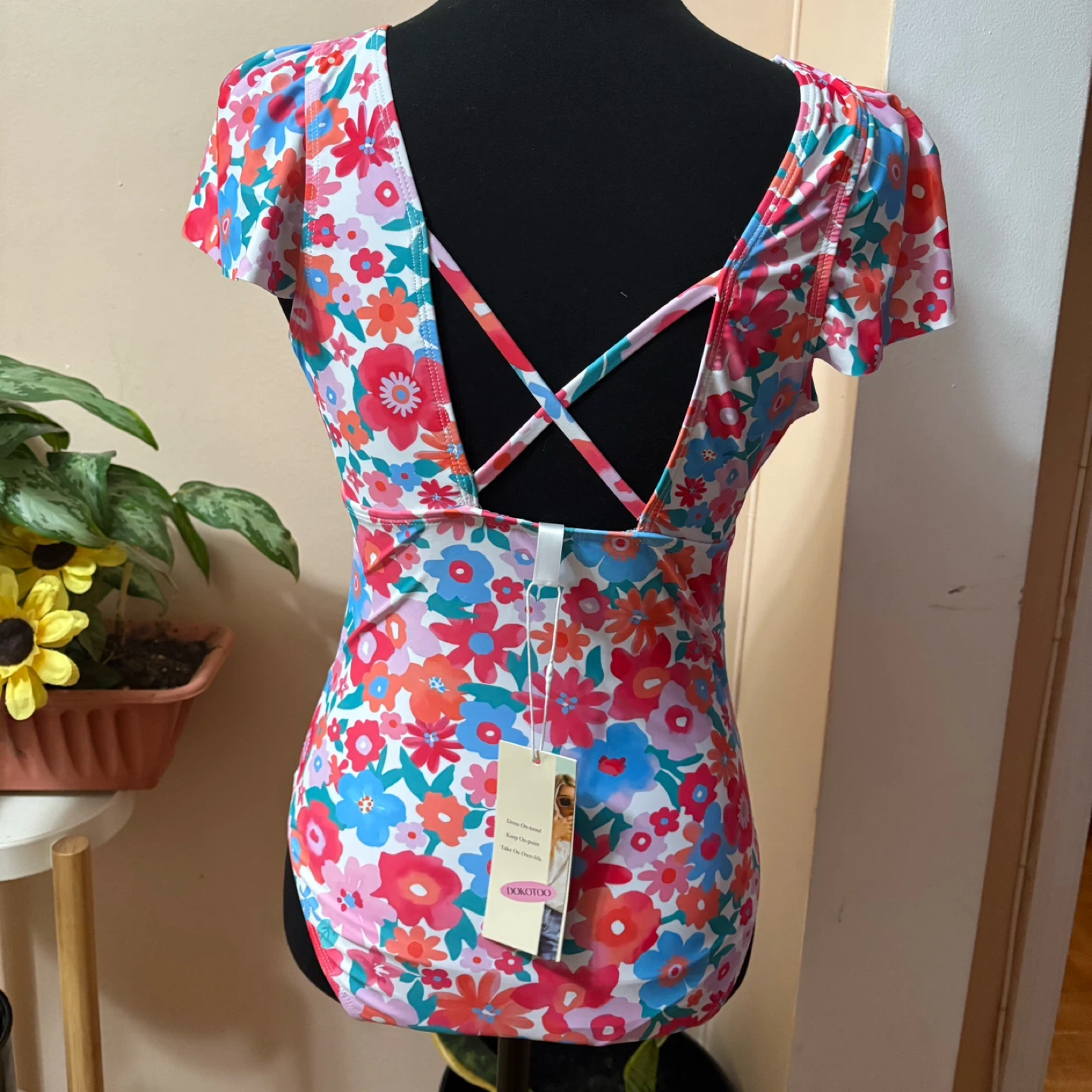 DOKOTOO Floral One-Piece Swimsuit Size S - photo 2