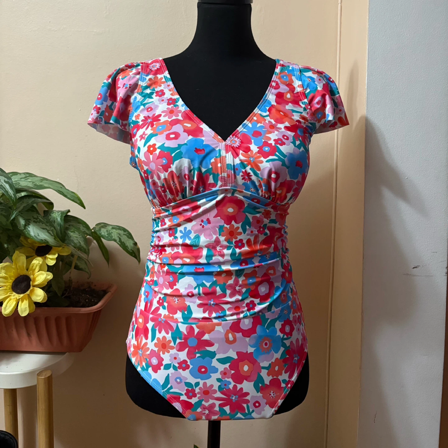 DOKOTOO Floral One-Piece Swimsuit Size S