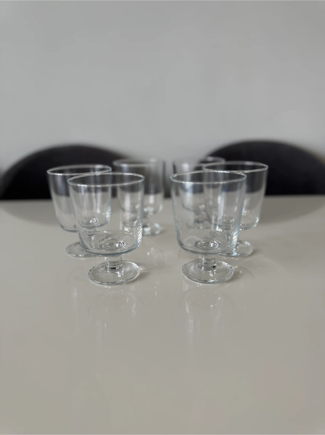 Set of 6 Clear Glass Dessert Cups/Bowls