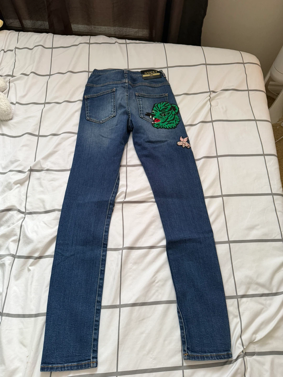 Authentic Gucci Embroidered Denim Jeans