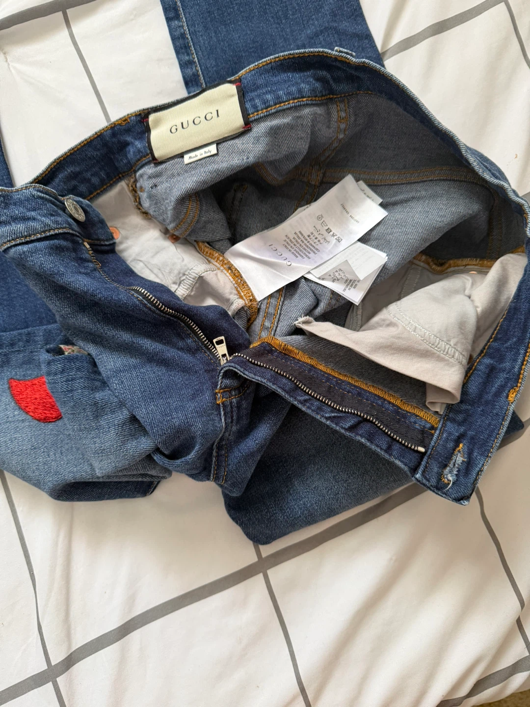 Authentic Gucci Embroidered Denim Jeans - photo 5