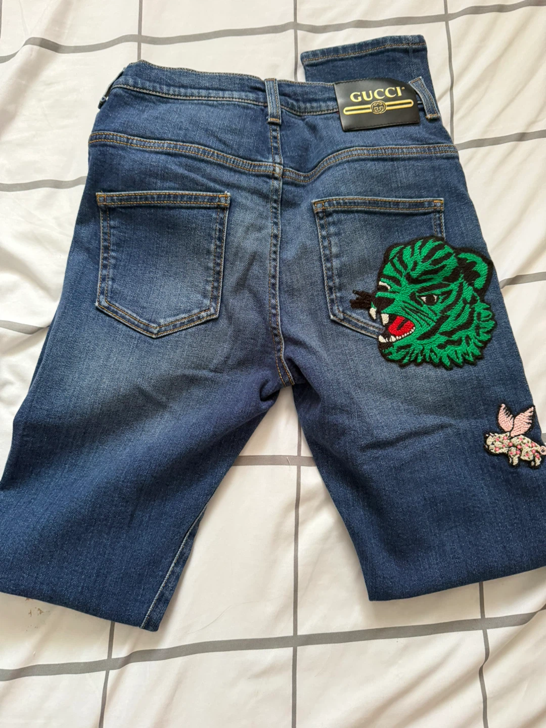 Authentic Gucci Embroidered Denim Jeans - photo 4
