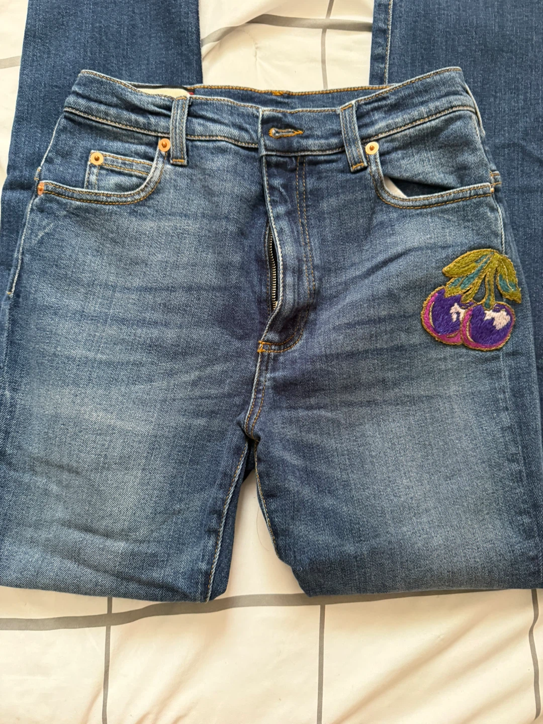 Authentic Gucci Embroidered Denim Jeans - photo 3