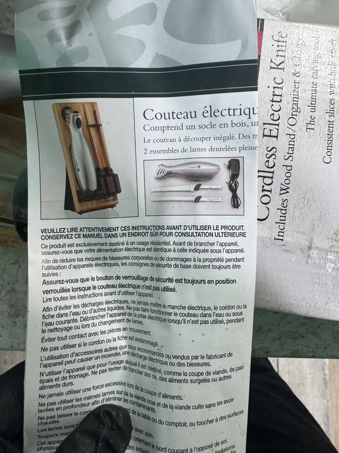 Kurotbon Cordless Electric Knife with Wood Stand
