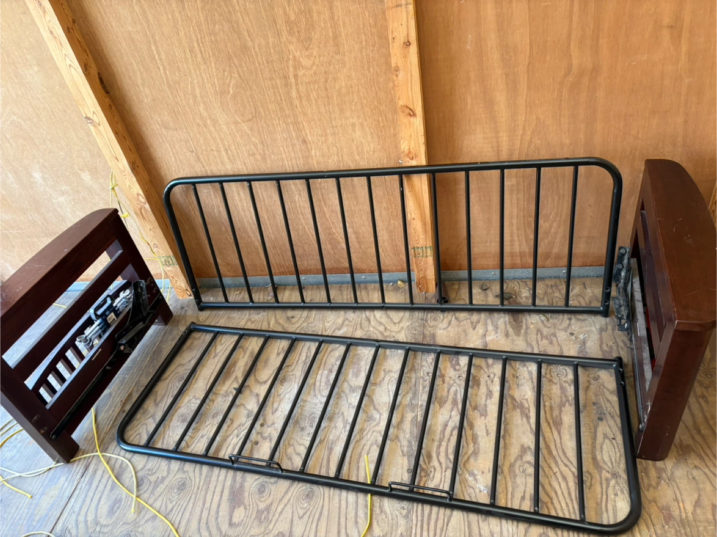 Metal Daybed Frame with Wood Accents