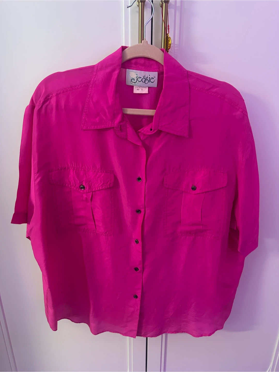 Jessie Women's Size 20 Pink Silk Blouse