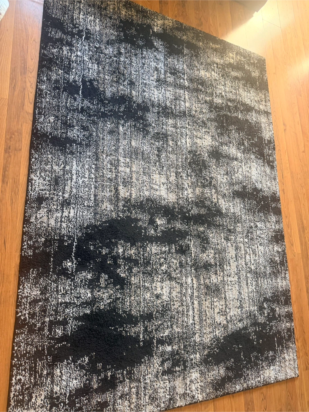 Abstract Black and White Area Rug