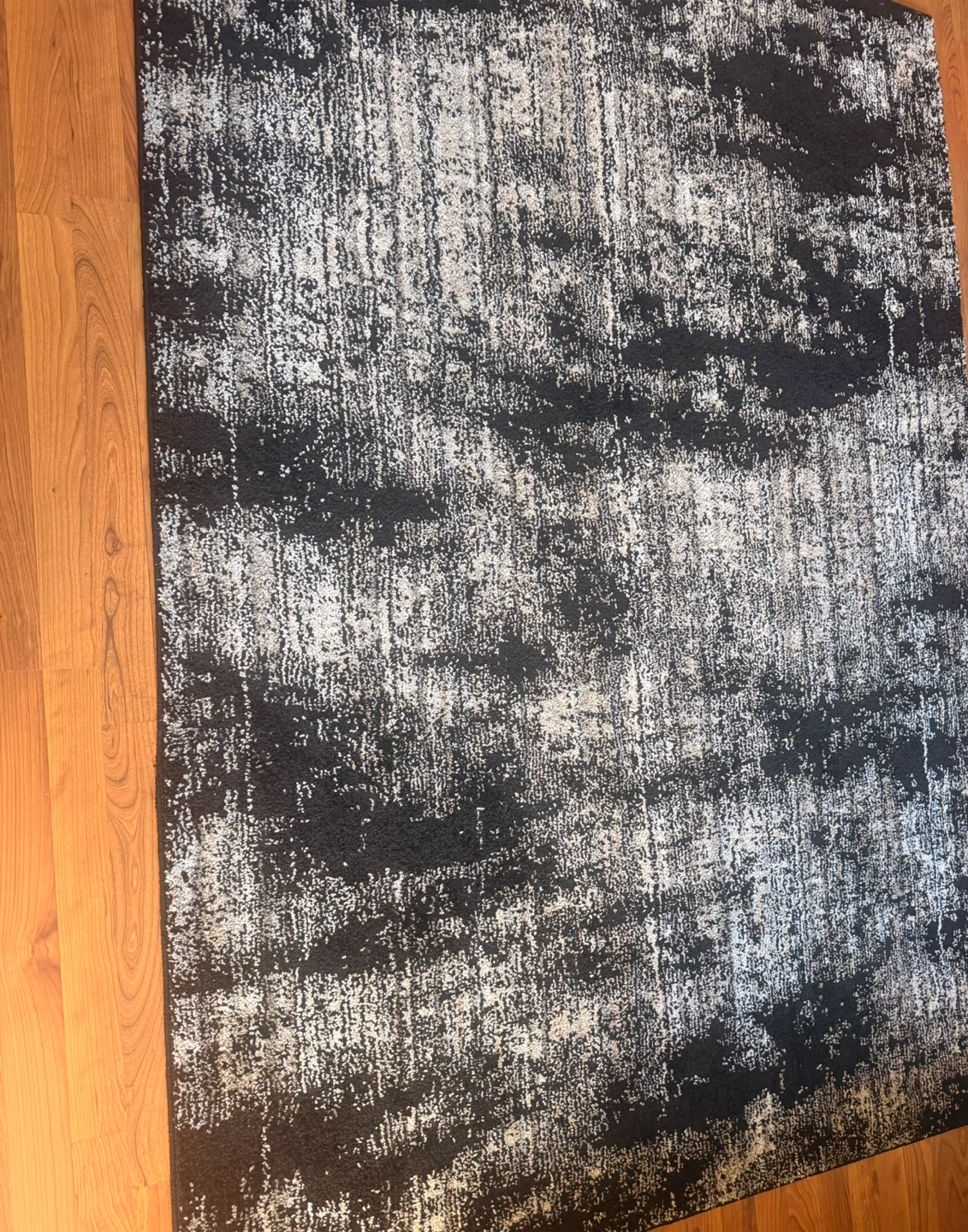 Abstract Black and White Area Rug - photo 4